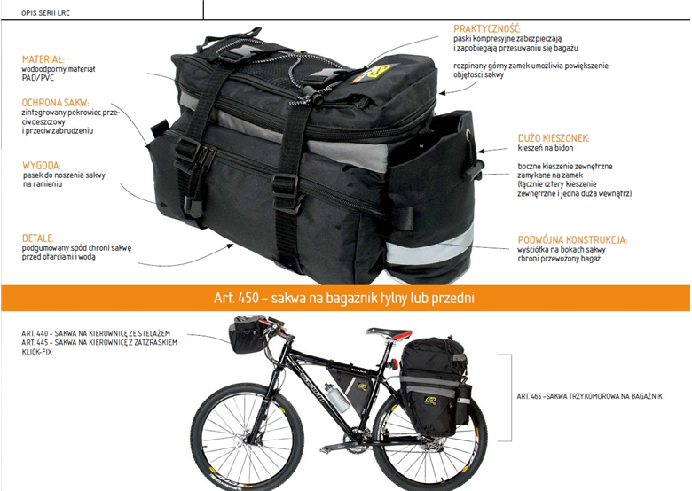 Bagażnik rowerowy tylny SPORT ARSENAL LRC Art. 022