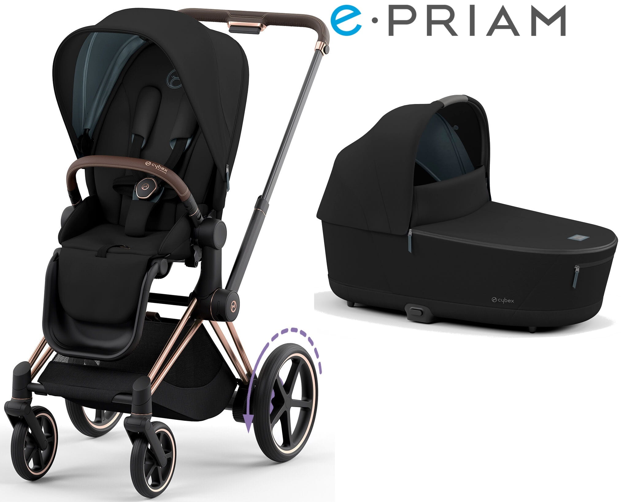 CYBEX e-PRIAM 4.0 elektryczny wózek dziecięcy 2w1 | zestaw z gondolą LUX