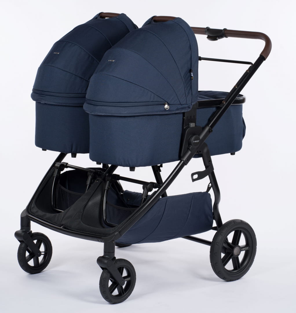 MAST M.TWIN X wózek bliźniaczy 2w1 z regulowaną rączką | Blueberry