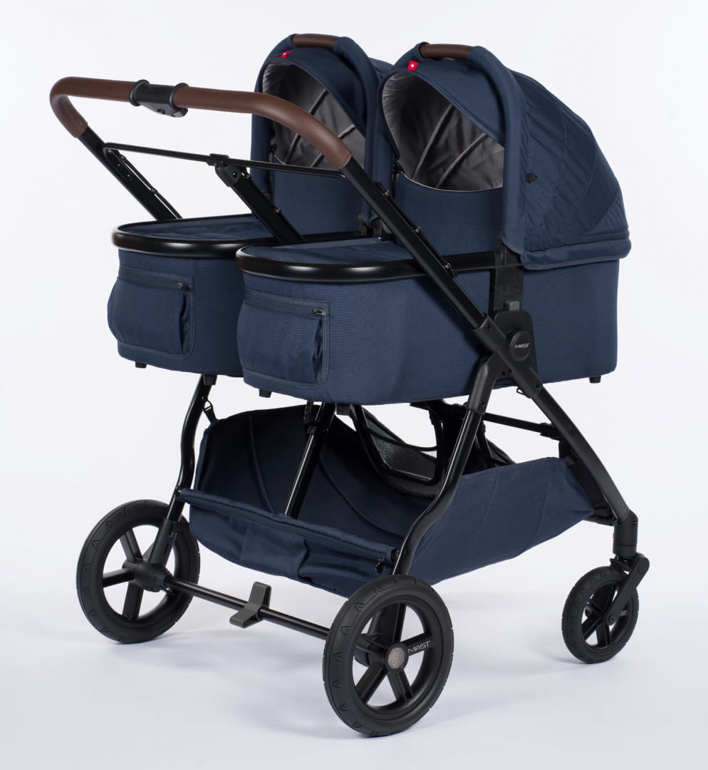 MAST M.TWIN X wózek bliźniaczy 2w1 z regulowaną rączką | Blueberry