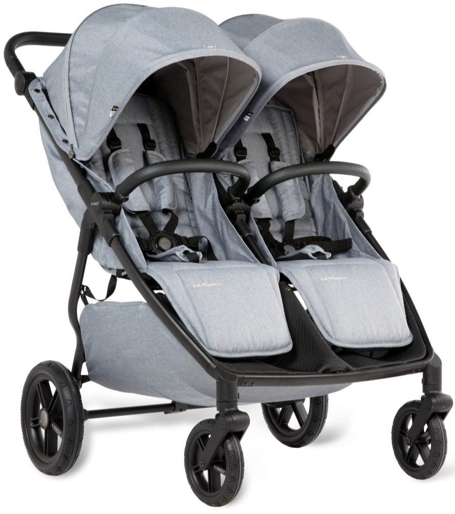 MAST M.TWIN X bliźniaczy wózek spacerowy z regulowaną rączką | koła HP | Glacier Lake