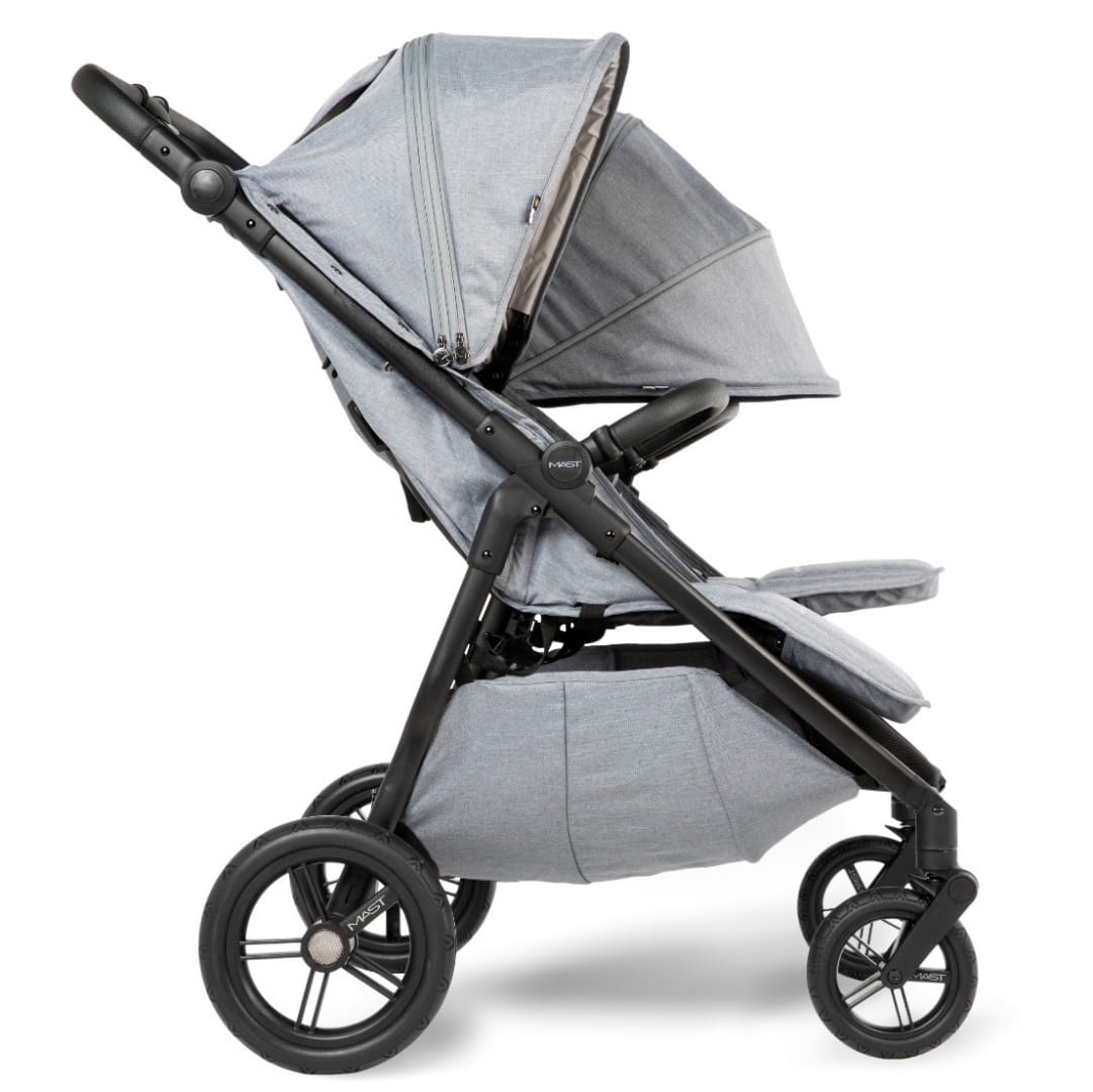 MAST M.TWIN X bliźniaczy wózek spacerowy z regulowaną rączką | koła HP | Glacier Lake