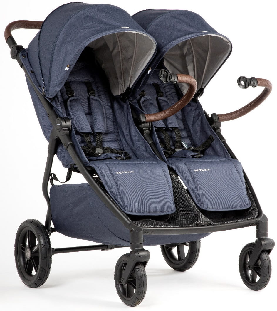 MAST M.TWIN X bliźniaczy wózek spacerowy z regulowaną rączką | koła light | Blueberry