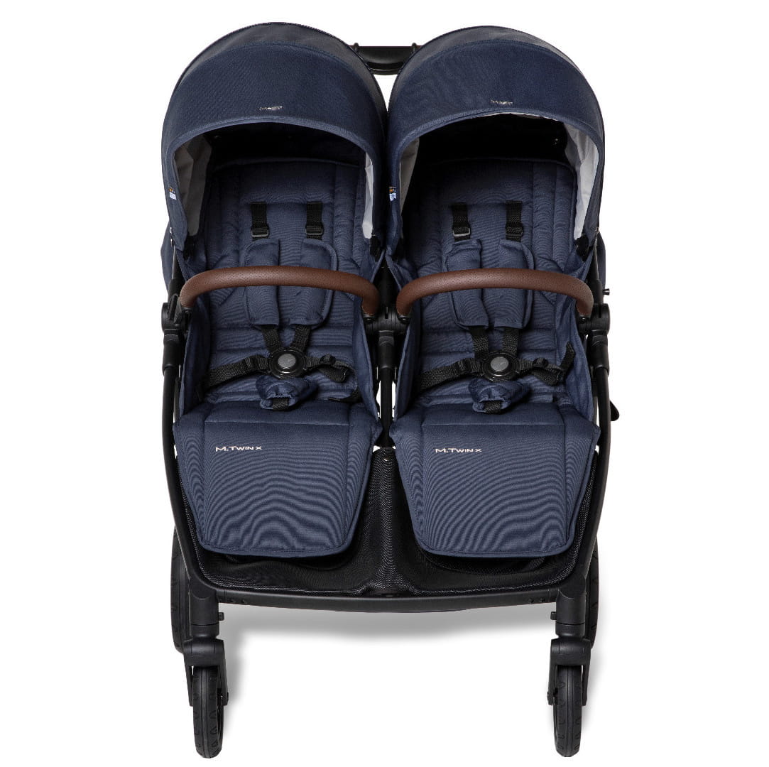 MAST M.TWIN X bliźniaczy wózek spacerowy z regulowaną rączką | koła light | Blueberry