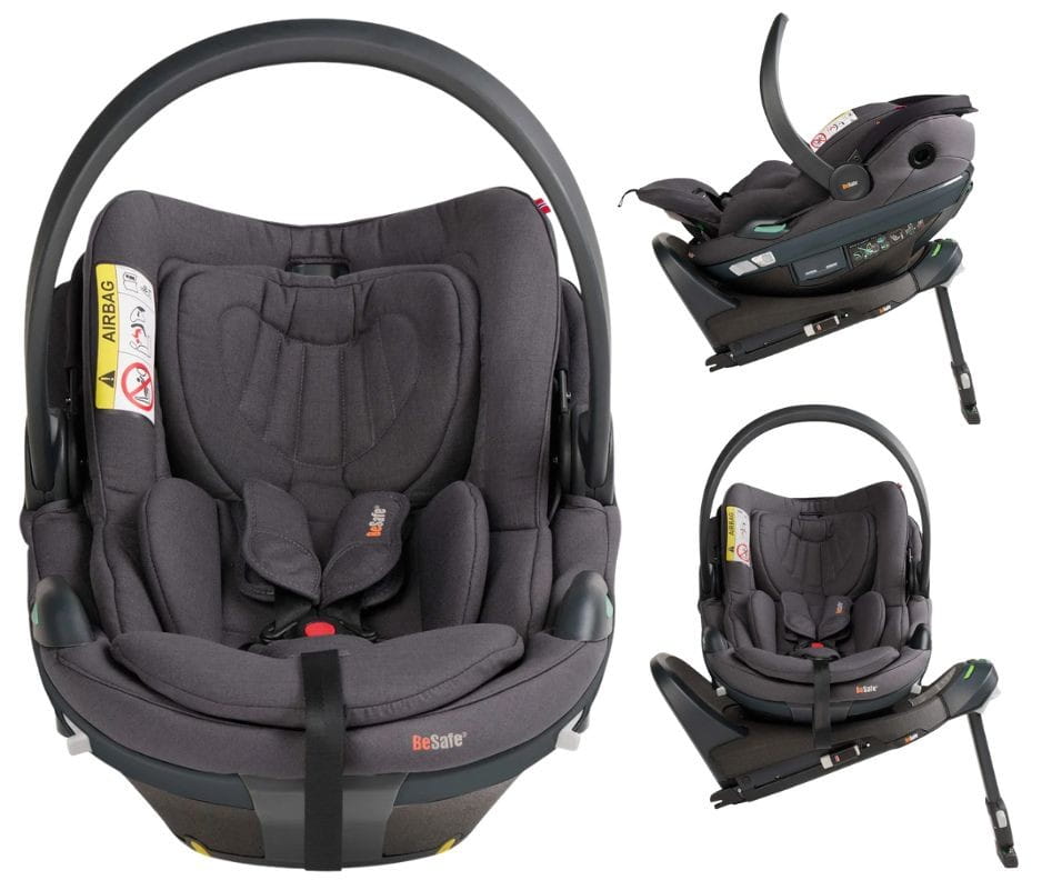BESAFE GO BEYOND² fotelik niemowlęcy | Dark Grey Melange | zestaw z bazą ISOFIX