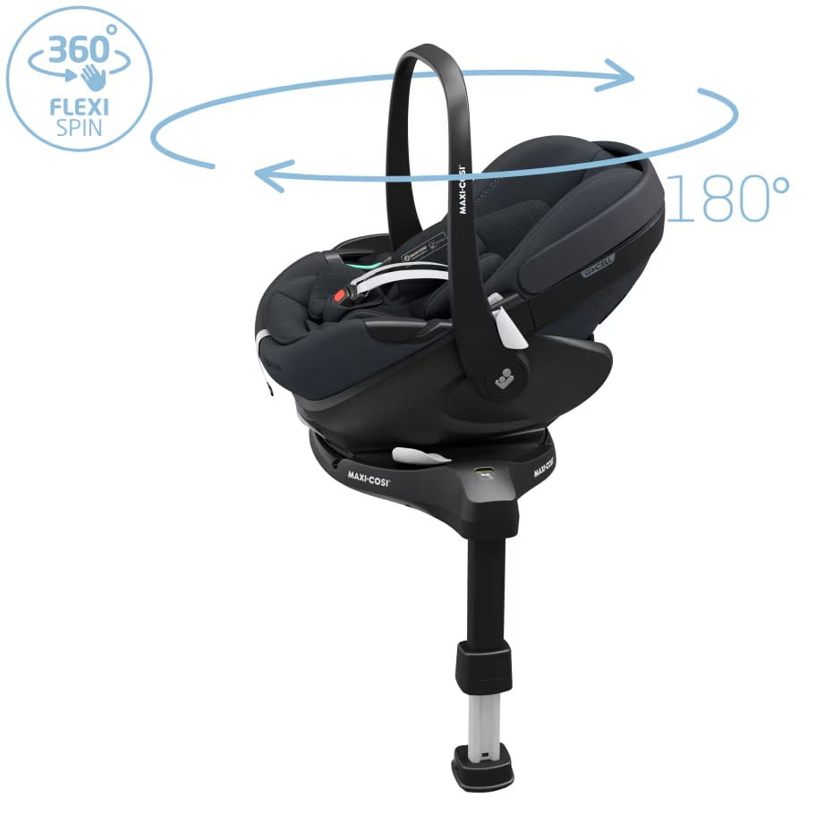 MAXI-COSI PEBBLE 360 PRO2 fotelik dla noworodka + baza ISOFIX FamilyFix 360 PRO | Essential Graphite
