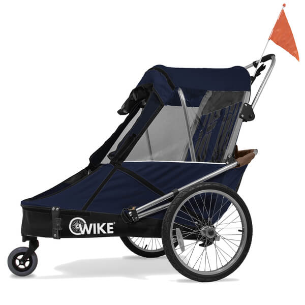 WIKE LARGE 3w1 przyczepka rowerowa dla niepełnosprawnych granatowo brązowa